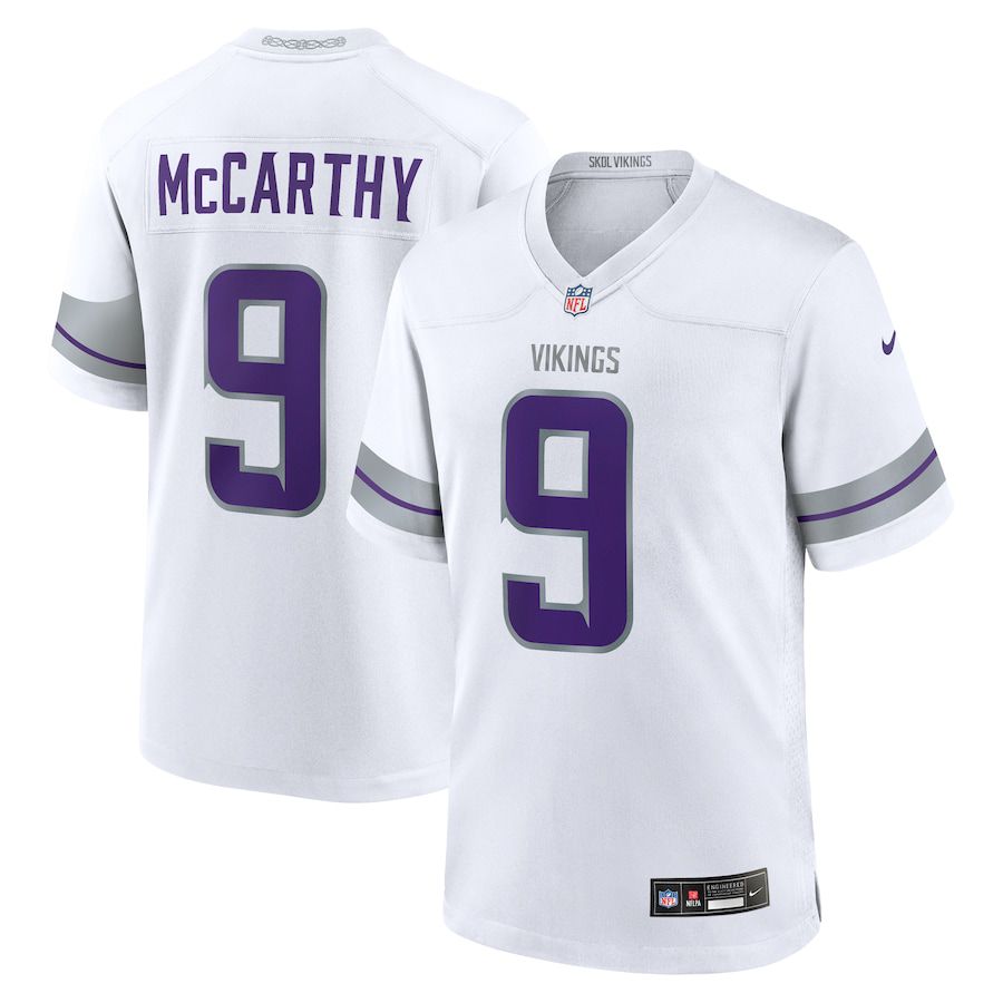 Men Minnesota Vikings #9 J.J. McCarthy Nike White Alternate Game Player NFL Jersey